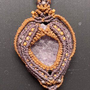 Amethyst Macrame Handmade Necklace